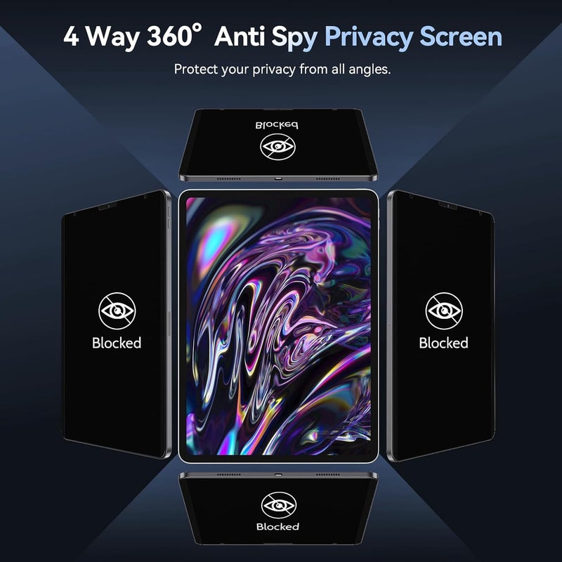 Protescreen 360° Magnetic Privacy Screen for iPad Air 5th 4th Generation 10.9 inch & iPad Pro 11"(2018-2022), 4 Way Privacy Removable Anti Glare Blue Light Filter Shield Film Anti Spy Protector - Image 2